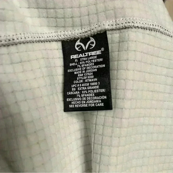 Realtree Jacket Mens XL Green Camoflauge Stretch Knit 1/4 Zip Outdoors ActiveNWT - Picture 10 of 12